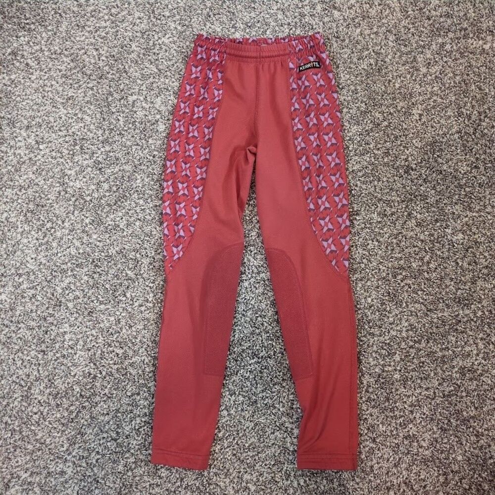 Kerrits Kids Small Performance Tight Red Star Print Knee Patch Riding Leggings